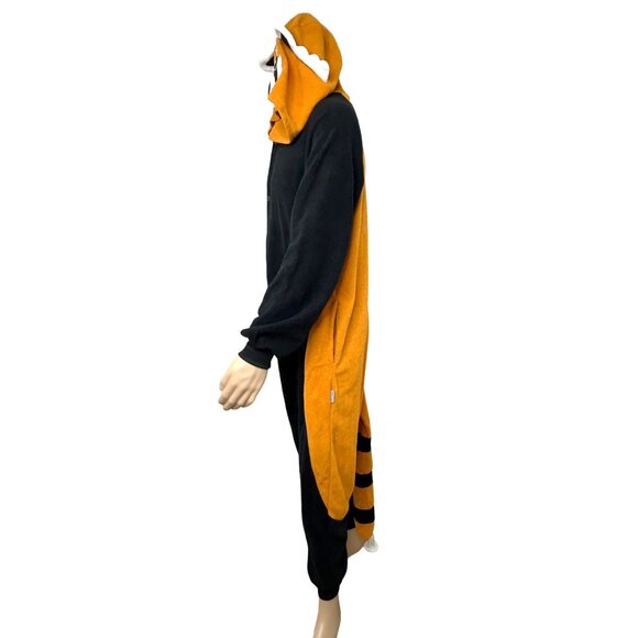 Funziez Men's Halloween Costume Red Panda/Raccoon L Black Orange by Silver Lilly - Picture 7 of 11